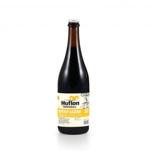 A Beer bottle of Muflon Svetly Lezak 11° in 0.75L