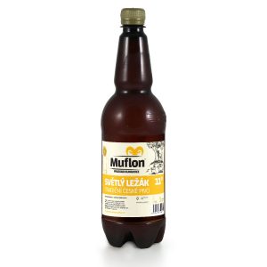 A Bottle of 1L Muflon Svetly Lezak 11° Beer.
