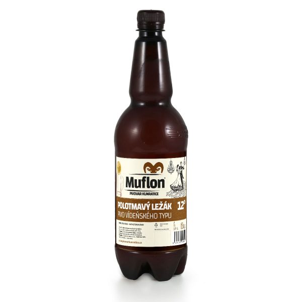 A 1L Muflon Polotmavy Lezak Beer Bottle